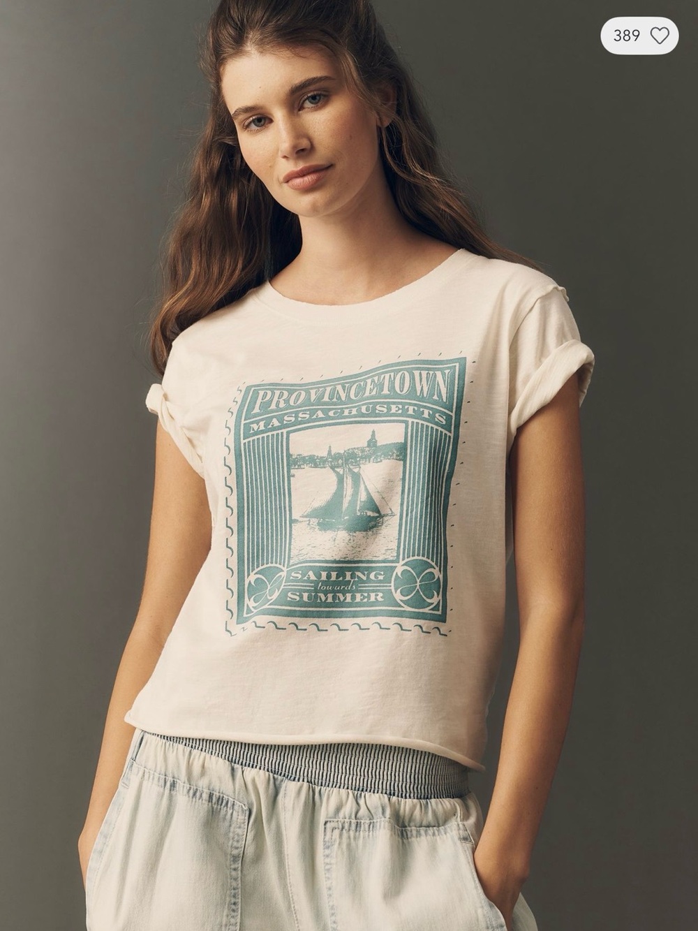 Maeve Anthropologie Graphic T Provincetown SZ L NWT